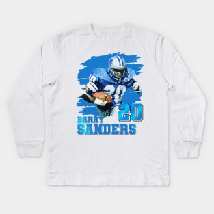 Barry Sanders // Art // Retro Football Kids Long Sleeve T-Shirt